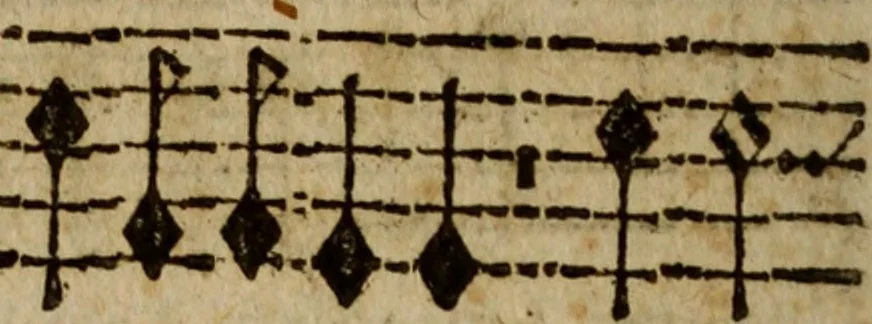 An illustration from Madrigali ... a cinqve voci. Libro primo[-sesto] .., 1611, leaf 349