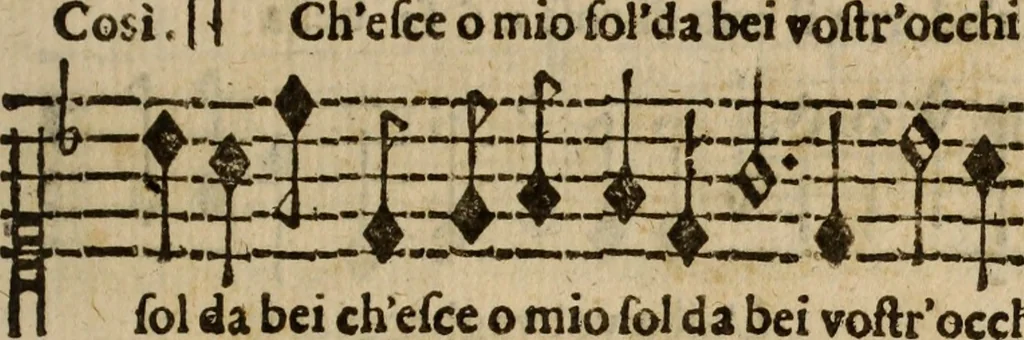 An illustration from Madrigali ... a cinqve voci. Libro primo[-sesto] .., 1611, leaf 356
