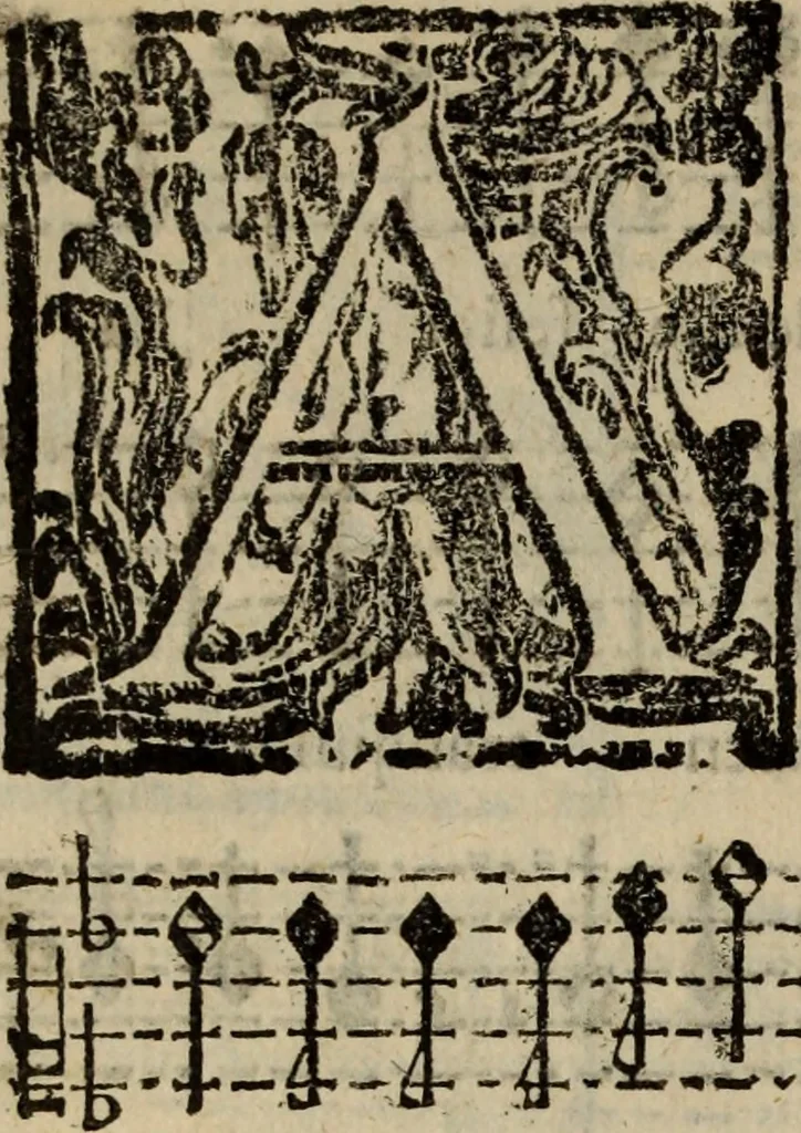 An illustration from Madrigali ... a cinqve voci. Libro primo[-sesto] .., 1611, leaf 409
