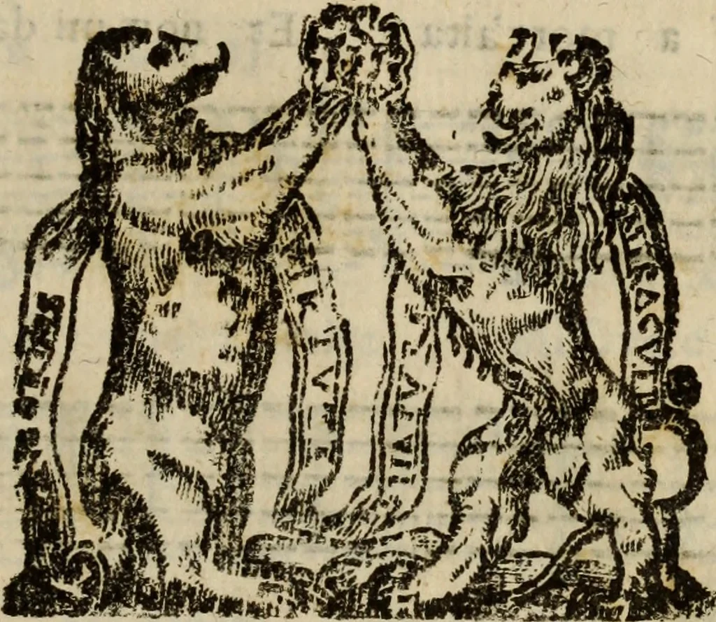 An illustration from Madrigali ... a cinqve voci. Libro primo[-sesto] .., 1611, leaf 44