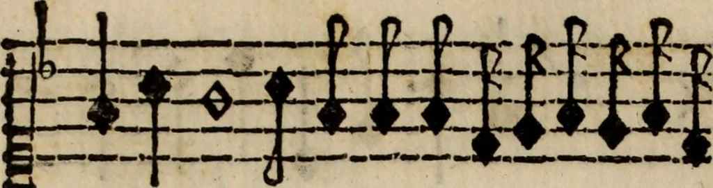 An illustration from Madrigali ... a cinqve voci. Libro primo[-sesto] .., 1611, leaf 445