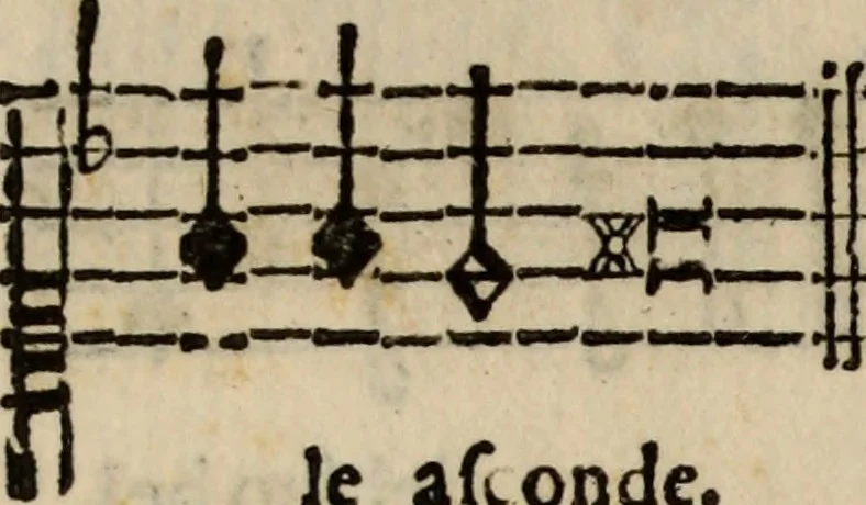 An illustration from Madrigali ... a cinqve voci. Libro primo[-sesto] .., 1611, leaf 445