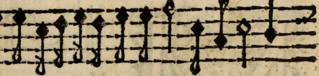 An illustration from Madrigali ... a cinqve voci. Libro primo[-sesto] .., 1611, leaf 448