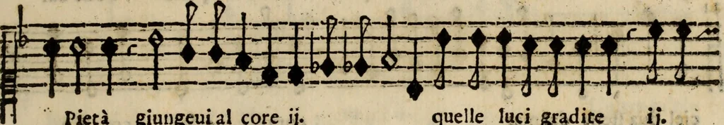 An illustration from Madrigali ... a cinqve voci. Libro primo[-sesto] .., 1611, leaf 452