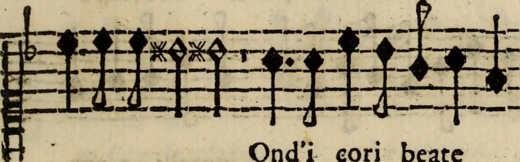 An illustration from Madrigali ... a cinqve voci. Libro primo[-sesto] .., 1611, leaf 452