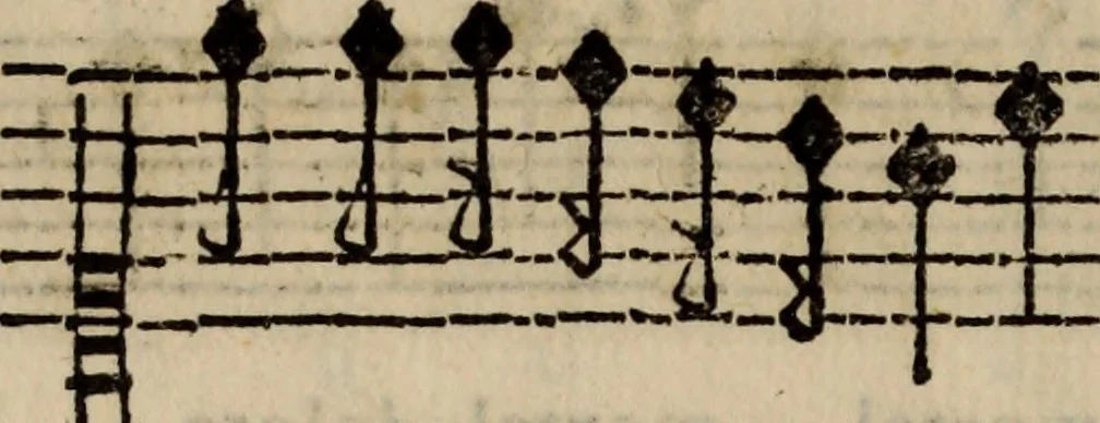 An illustration from Madrigali ... a cinqve voci. Libro primo[-sesto] .., 1611, leaf 455