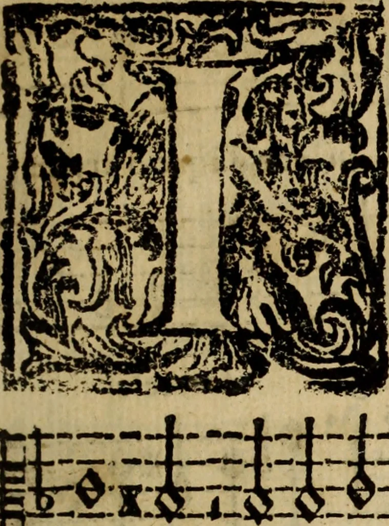 An illustration from Madrigali ... a cinqve voci. Libro primo[-sesto] .., 1611, leaf 68