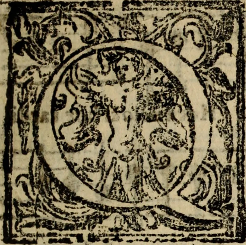 An illustration from Madrigali ... a cinqve voci. Libro primo[-sesto] .., 1611, leaf 78