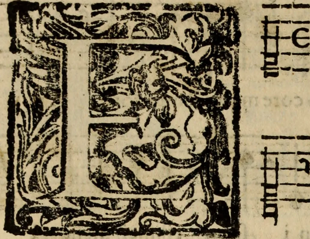 An illustration from Madrigali ... a cinqve voci. Libro primo[-sesto] .., 1611, leaf 81