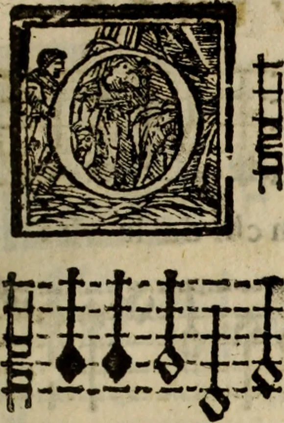 An illustration from Madrigali ... a cinqve voci. Libro primo[-sesto] .., 1611, leaf 98