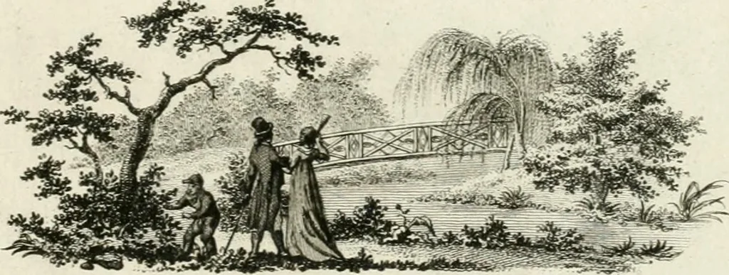 An illustration from Magazijn van tuin-sieraaden, of, Verzameling van modellen van aanleg en sieraad, voor groote en kleine lust-hoven, voorn amelijk van dezulke die, met weinig kosten, te maaken zijn, 1802, leaf 4