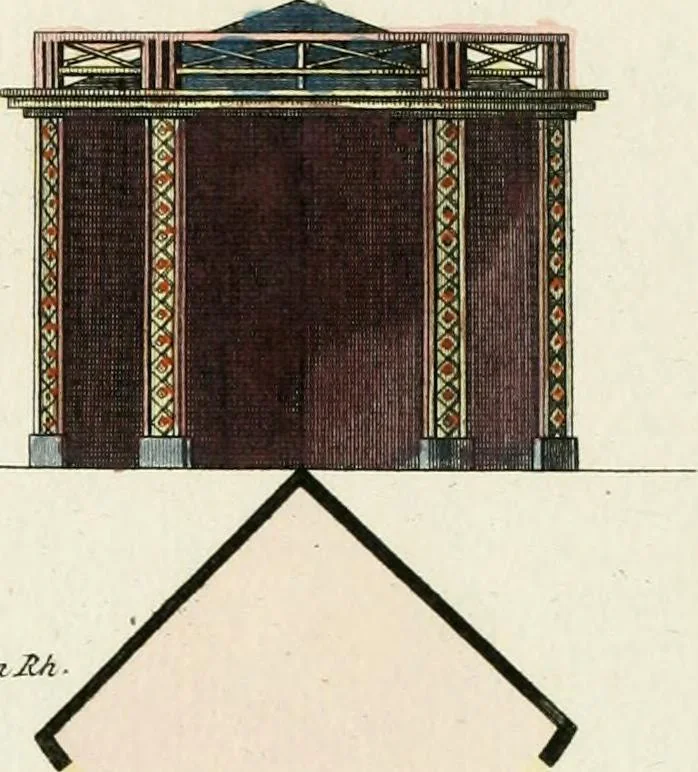 An illustration from Magazijn van tuin-sieraaden, of, Verzameling van modellen van aanleg en sieraad, voor groote en kleine lust-hoven, voorn amelijk van dezulke die, met weinig kosten, te maaken zijn, 1802, leaf 14