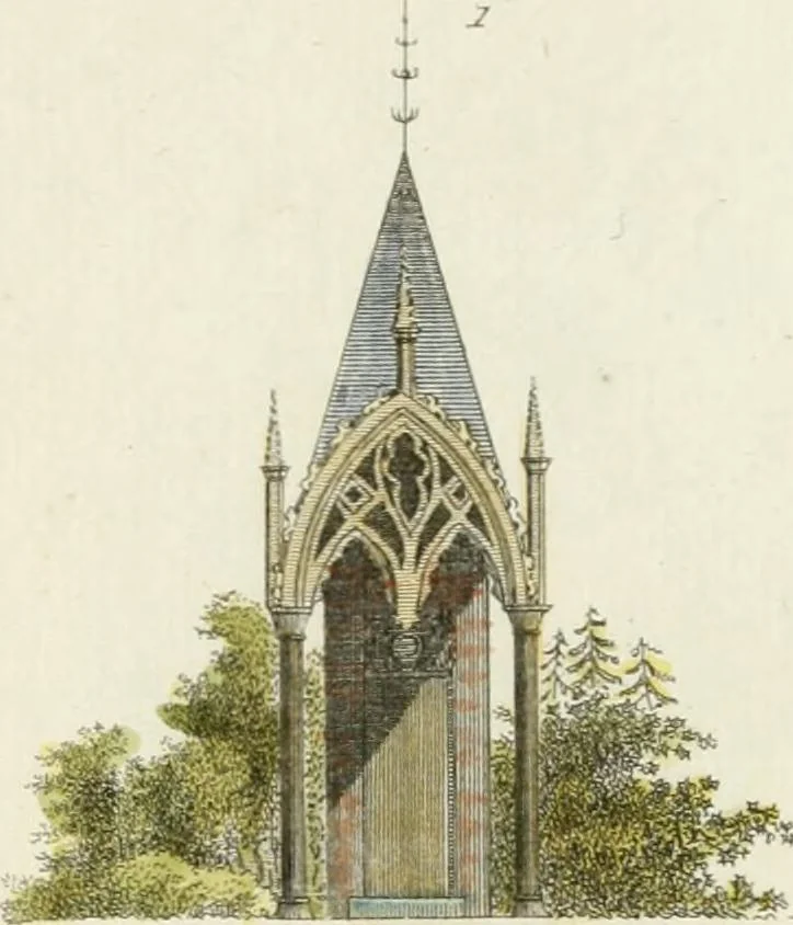 An illustration from Magazijn van tuin-sieraaden, of, Verzameling van modellen van aanleg en sieraad, voor groote en kleine lust-hoven, voorn amelijk van dezulke die, met weinig kosten, te maaken zijn, 1802, leaf 10
