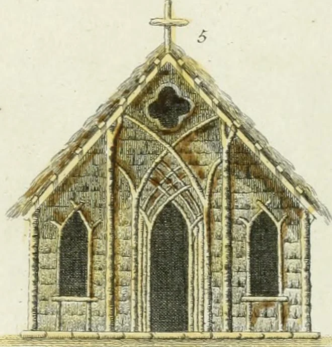 An illustration from Magazijn van tuin-sieraaden, of, Verzameling van modellen van aanleg en sieraad, voor groote en kleine lust-hoven, voorn amelijk van dezulke die, met weinig kosten, te maaken zijn, 1802, leaf 12