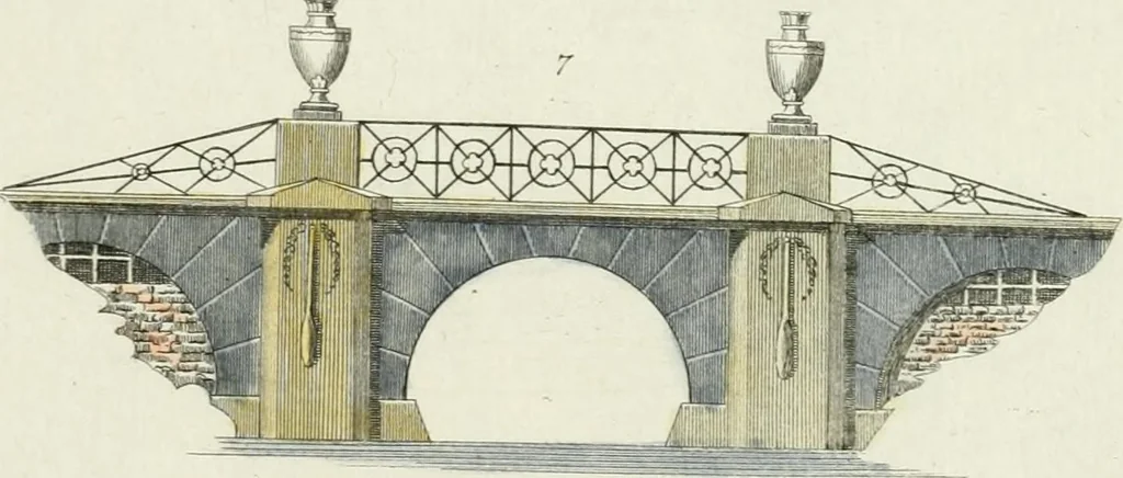 An illustration from Magazijn van tuin-sieraaden, of, Verzameling van modellen van aanleg en sieraad, voor groote en kleine lust-hoven, voorn amelijk van dezulke die, met weinig kosten, te maaken zijn, 1802, leaf 16