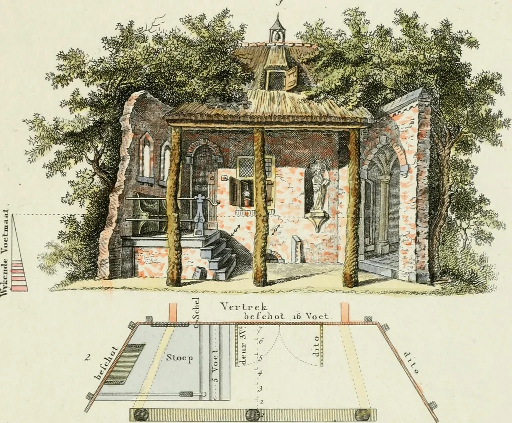 An illustration from Magazijn van tuin-sieraaden, of, Verzameling van modellen van aanleg en sieraad, voor groote en kleine lust-hoven, voorn amelijk van dezulke die, met weinig kosten, te maaken zijn, 1802, leaf 20