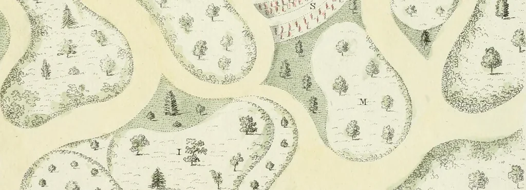 An illustration from Magazijn van tuin-sieraaden, of, Verzameling van modellen van aanleg en sieraad, voor groote en kleine lust-hoven, voorn amelijk van dezulke die, met weinig kosten, te maaken zijn, 1802, leaf 22