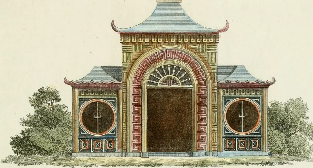 An illustration from Magazijn van tuin-sieraaden, of, Verzameling van modellen van aanleg en sieraad, voor groote en kleine lust-hoven, voorn amelijk van dezulke die, met weinig kosten, te maaken zijn, 1802, leaf 10