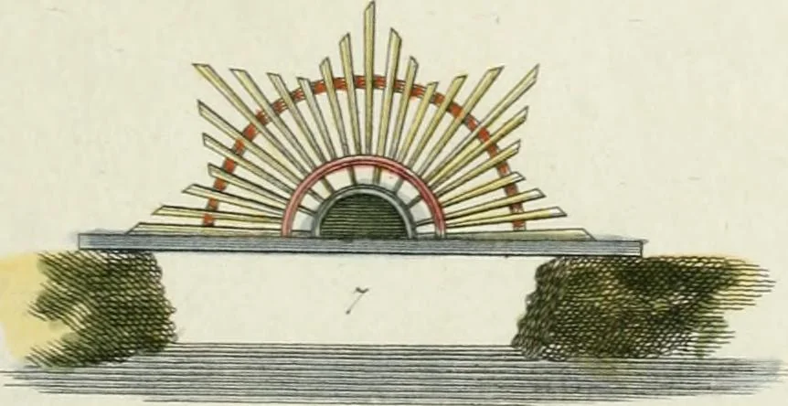 An illustration from Magazijn van tuin-sieraaden, of, Verzameling van modellen van aanleg en sieraad, voor groote en kleine lust-hoven, voorn amelijk van dezulke die, met weinig kosten, te maaken zijn, 1802, leaf 12