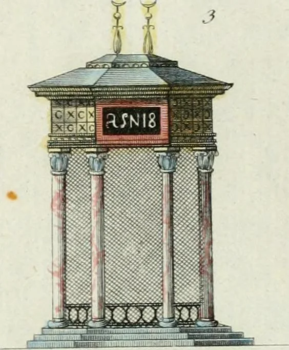 An illustration from Magazijn van tuin-sieraaden, of, Verzameling van modellen van aanleg en sieraad, voor groote en kleine lust-hoven, voorn amelijk van dezulke die, met weinig kosten, te maaken zijn, 1802, leaf 10