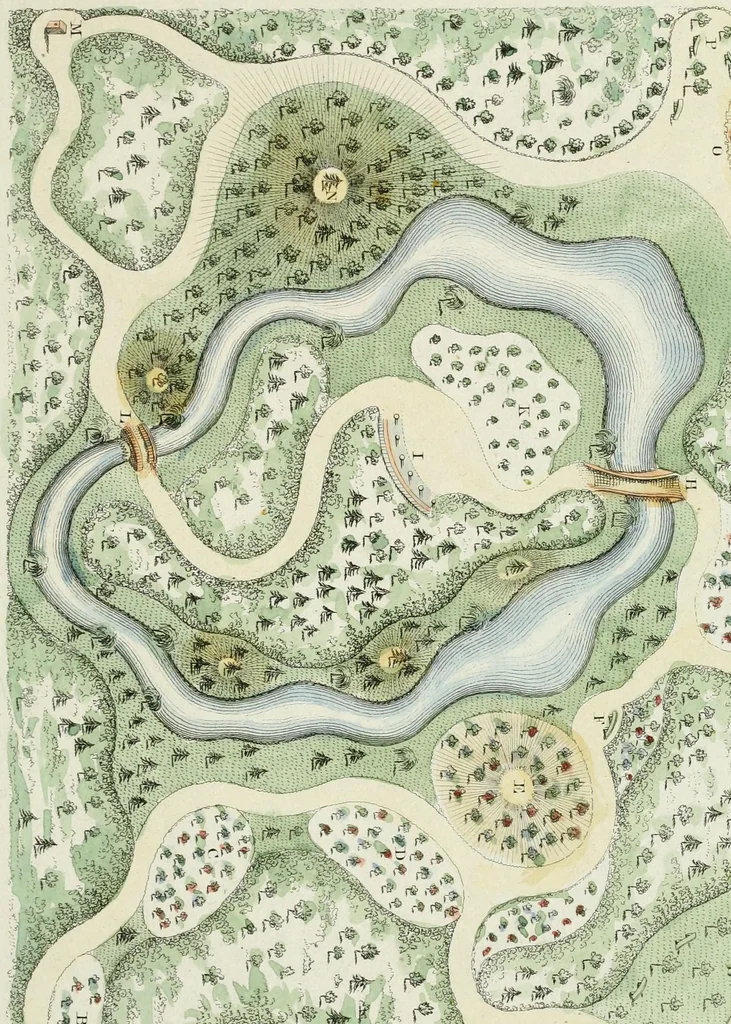 An illustration from Magazijn van tuin-sieraaden, of, Verzameling van modellen van aanleg en sieraad, voor groote en kleine lust-hoven, voorn amelijk van dezulke die, met weinig kosten, te maaken zijn, 1802, leaf 24