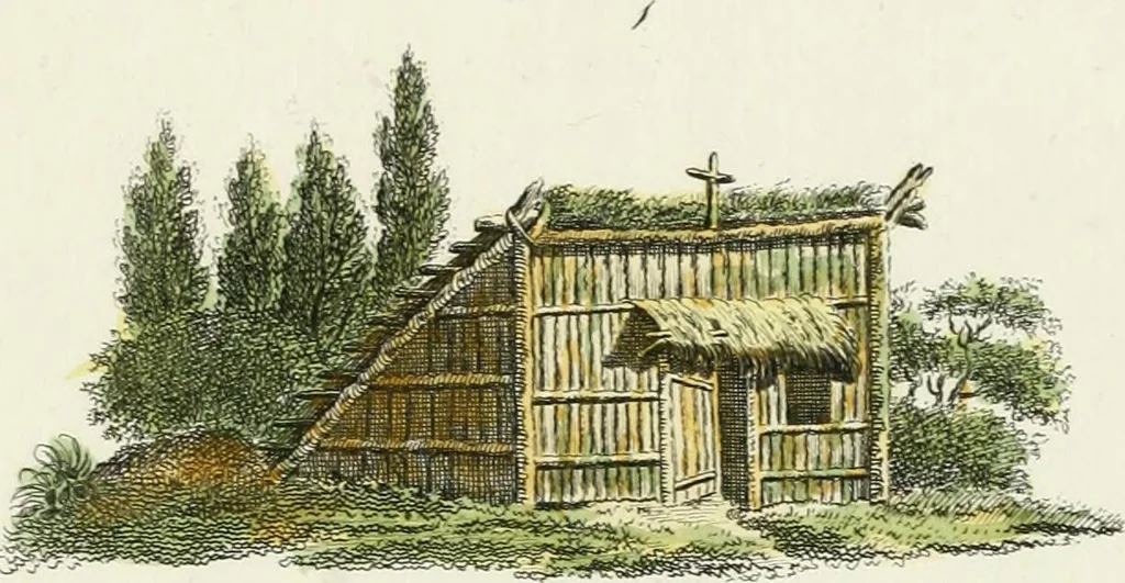 An illustration from Magazijn van tuin-sieraaden, of, Verzameling van modellen van aanleg en sieraad, voor groote en kleine lust-hoven, voorn amelijk van dezulke die, met weinig kosten, te maaken zijn, 1802, leaf 18