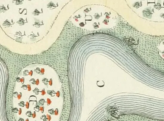 An illustration from Magazijn van tuin-sieraaden, of, Verzameling van modellen van aanleg en sieraad, voor groote en kleine lust-hoven, voorn amelijk van dezulke die, met weinig kosten, te maaken zijn, 1802, leaf 20