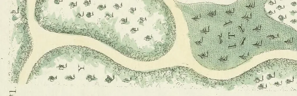 An illustration from Magazijn van tuin-sieraaden, of, Verzameling van modellen van aanleg en sieraad, voor groote en kleine lust-hoven, voorn amelijk van dezulke die, met weinig kosten, te maaken zijn, 1802, leaf 20