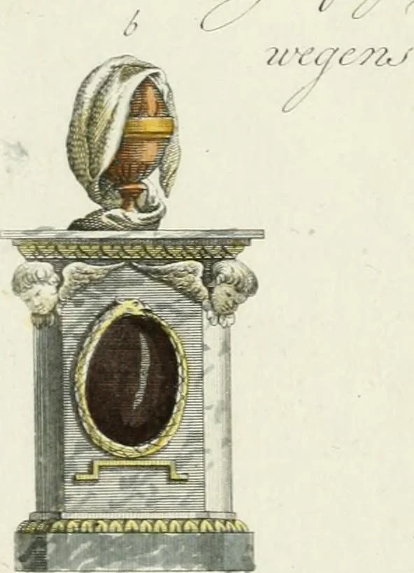 An illustration from Magazijn van tuin-sieraaden, of, Verzameling van modellen van aanleg en sieraad, voor groote en kleine lust-hoven, voorn amelijk van dezulke die, met weinig kosten, te maaken zijn, 1802, leaf 8