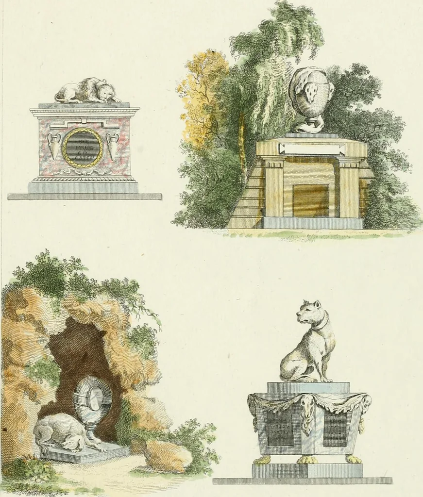 An illustration from Magazijn van tuin-sieraaden, of, Verzameling van modellen van aanleg en sieraad, voor groote en kleine lust-hoven, voorn amelijk van dezulke die, met weinig kosten, te maaken zijn, 1802, leaf 8