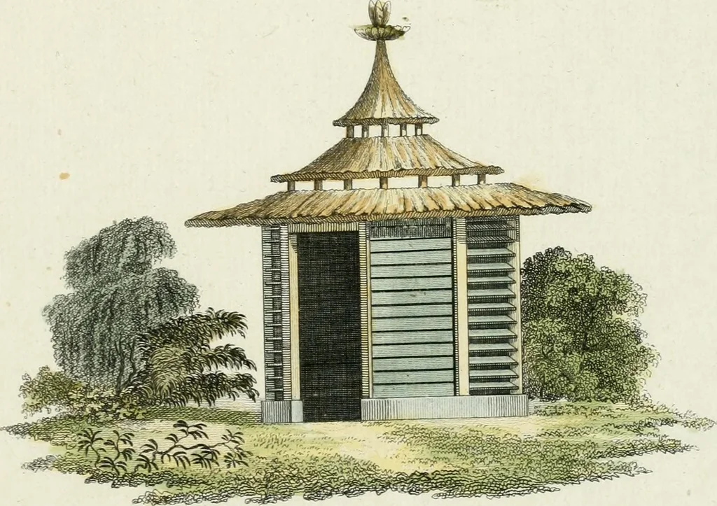 An illustration from Magazijn van tuin-sieraaden, of, Verzameling van modellen van aanleg en sieraad, voor groote en kleine lust-hoven, voorn amelijk van dezulke die, met weinig kosten, te maaken zijn, 1802, leaf 14