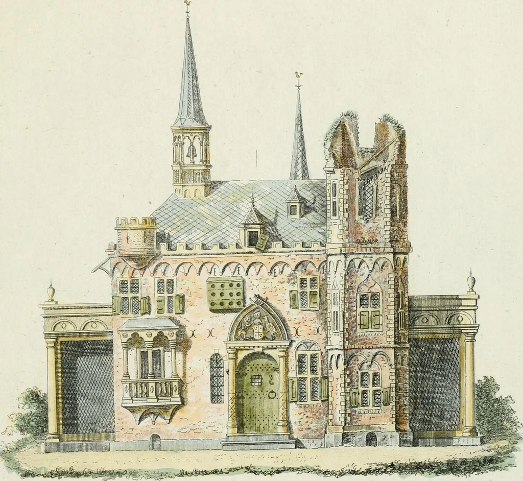 An illustration from Magazijn van tuin-sieraaden, of, Verzameling van modellen van aanleg en sieraad, voor groote en kleine lust-hoven, voorn amelijk van dezulke die, met weinig kosten, te maaken zijn, 1802, leaf 16