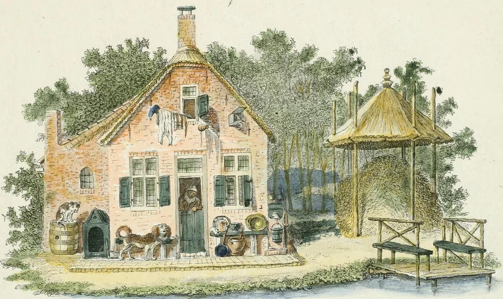 An illustration from Magazijn van tuin-sieraaden, of, Verzameling van modellen van aanleg en sieraad, voor groote en kleine lust-hoven, voorn amelijk van dezulke die, met weinig kosten, te maaken zijn, 1802, leaf 18
