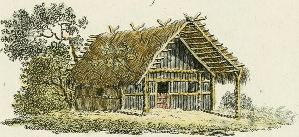 An illustration from Magazijn van tuin-sieraaden, of, Verzameling van modellen van aanleg en sieraad, voor groote en kleine lust-hoven, voorn amelijk van dezulke die, met weinig kosten, te maaken zijn, 1802, leaf 6