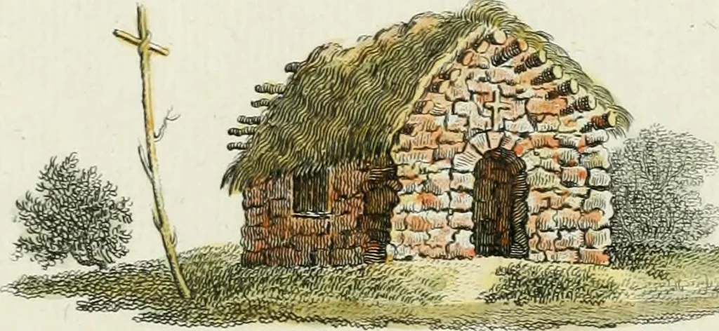 An illustration from Magazijn van tuin-sieraaden, of, Verzameling van modellen van aanleg en sieraad, voor groote en kleine lust-hoven, voorn amelijk van dezulke die, met weinig kosten, te maaken zijn, 1802, leaf 6