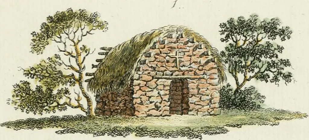 An illustration from Magazijn van tuin-sieraaden, of, Verzameling van modellen van aanleg en sieraad, voor groote en kleine lust-hoven, voorn amelijk van dezulke die, met weinig kosten, te maaken zijn, 1802, leaf 8