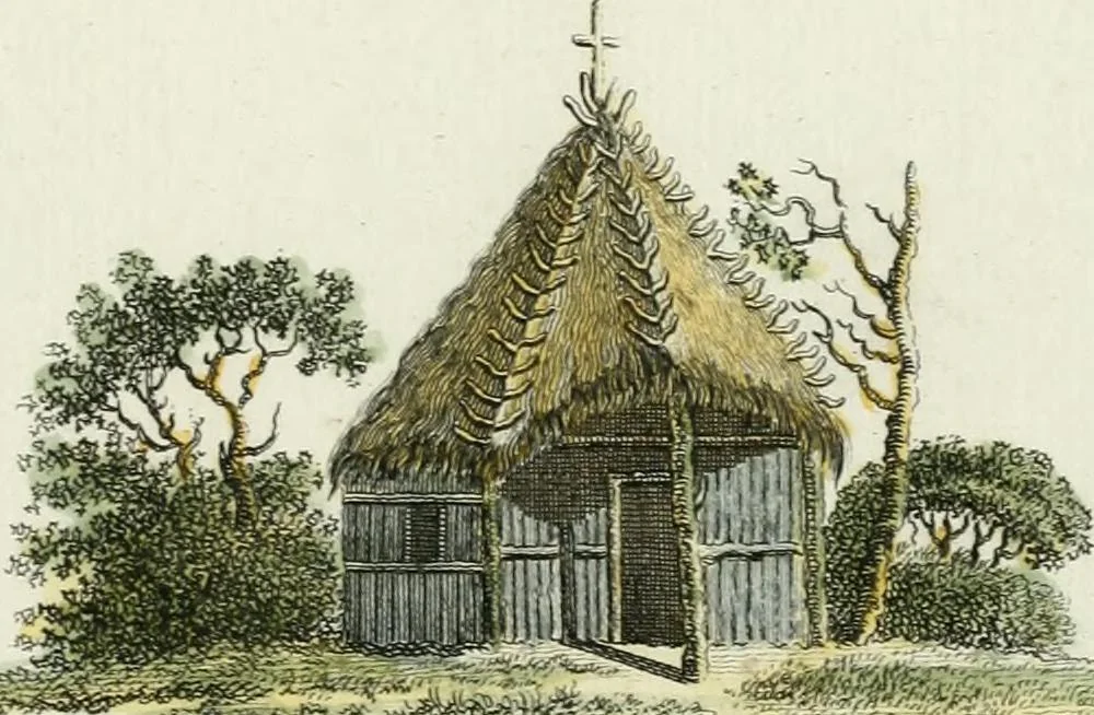 An illustration from Magazijn van tuin-sieraaden, of, Verzameling van modellen van aanleg en sieraad, voor groote en kleine lust-hoven, voorn amelijk van dezulke die, met weinig kosten, te maaken zijn, 1802, leaf 8