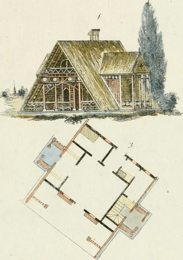 An illustration from Magazijn van tuin-sieraaden, of, Verzameling van modellen van aanleg en sieraad, voor groote en kleine lust-hoven, voorn amelijk van dezulke die, met weinig kosten, te maaken zijn, 1802, leaf 10