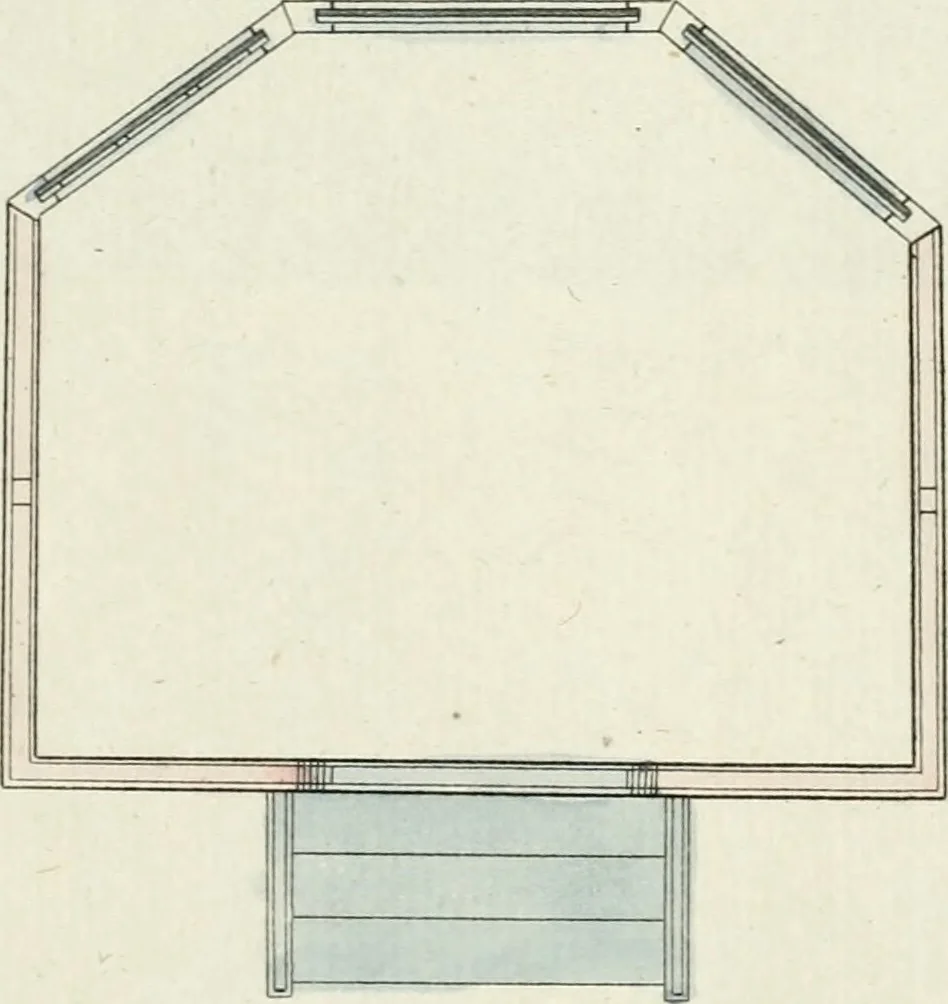 An illustration from Magazijn van tuin-sieraaden, of, Verzameling van modellen van aanleg en sieraad, voor groote en kleine lust-hoven, voorn amelijk van dezulke die, met weinig kosten, te maaken zijn, 1802, leaf 14