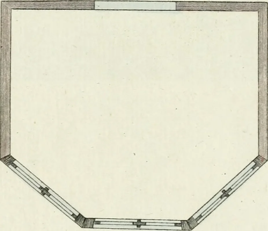 An illustration from Magazijn van tuin-sieraaden, of, Verzameling van modellen van aanleg en sieraad, voor groote en kleine lust-hoven, voorn amelijk van dezulke die, met weinig kosten, te maaken zijn, 1802, leaf 14
