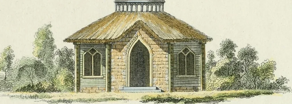 An illustration from Magazijn van tuin-sieraaden, of, Verzameling van modellen van aanleg en sieraad, voor groote en kleine lust-hoven, voorn amelijk van dezulke die, met weinig kosten, te maaken zijn, 1802, leaf 6