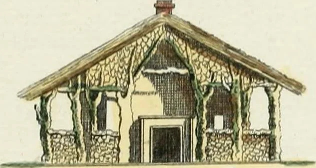 An illustration from Magazijn van tuin-sieraaden, of, Verzameling van modellen van aanleg en sieraad, voor groote en kleine lust-hoven, voorn amelijk van dezulke die, met weinig kosten, te maaken zijn, 1802, leaf 10
