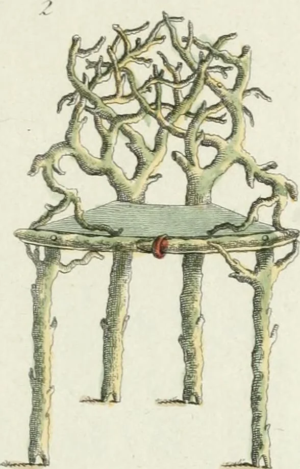 An illustration from Magazijn van tuin-sieraaden, of, Verzameling van modellen van aanleg en sieraad, voor groote en kleine lust-hoven, voorn amelijk van dezulke die, met weinig kosten, te maaken zijn, 1802, leaf 12