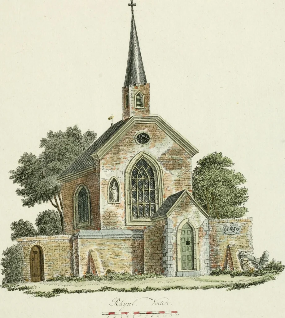 An illustration from Magazijn van tuin-sieraaden, of, Verzameling van modellen van aanleg en sieraad, voor groote en kleine lust-hoven, voorn amelijk van dezulke die, met weinig kosten, te maaken zijn, 1802, leaf 16