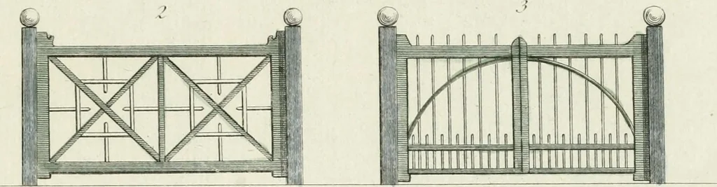 An illustration from Magazijn van tuin-sieraaden, of, Verzameling van modellen van aanleg en sieraad, voor groote en kleine lust-hoven, voorn amelijk van dezulke die, met weinig kosten, te maaken zijn, 1802, leaf 8