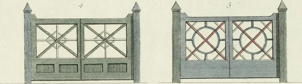 An illustration from Magazijn van tuin-sieraaden, of, Verzameling van modellen van aanleg en sieraad, voor groote en kleine lust-hoven, voorn amelijk van dezulke die, met weinig kosten, te maaken zijn, 1802, leaf 8