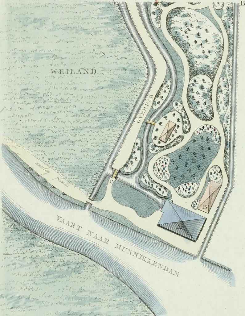 An illustration from Magazijn van tuin-sieraaden, of, Verzameling van modellen van aanleg en sieraad, voor groote en kleine lust-hoven, voorn amelijk van dezulke die, met weinig kosten, te maaken zijn, 1802, leaf 20