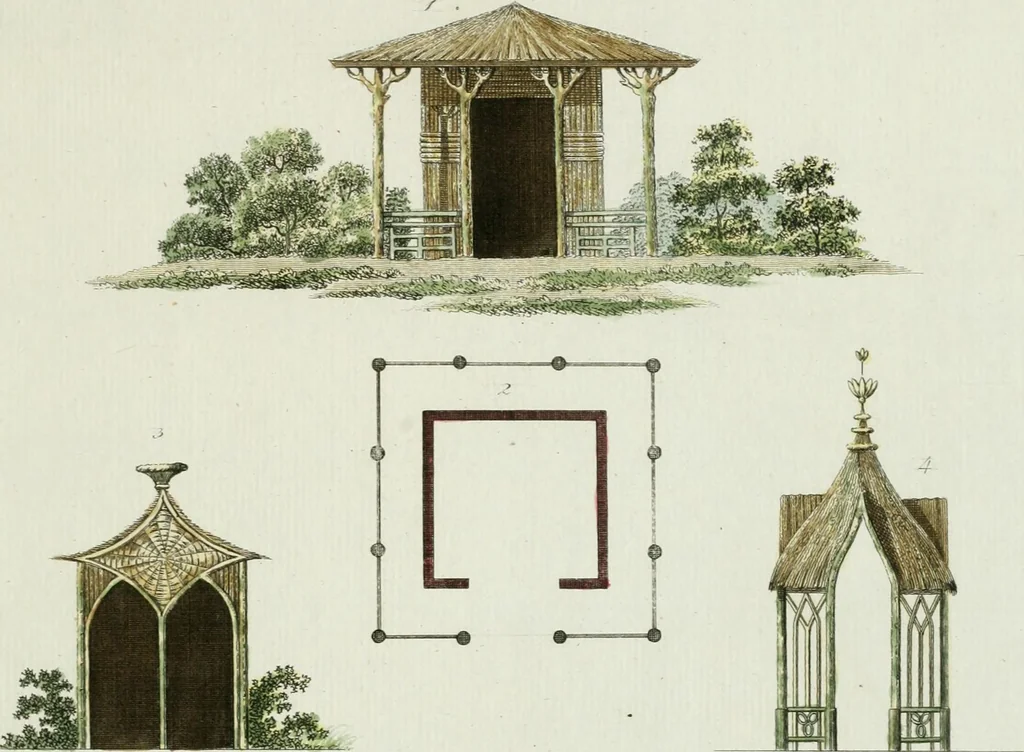 An illustration from Magazijn van tuin-sieraaden, of, Verzameling van modellen van aanleg en sieraad, voor groote en kleine lust-hoven, voorn amelijk van dezulke die, met weinig kosten, te maaken zijn, 1802, leaf 10