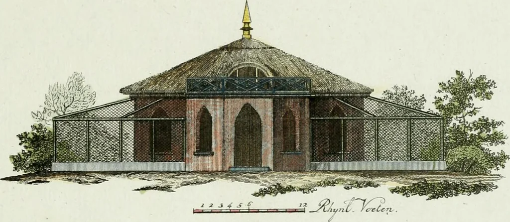 An illustration from Magazijn van tuin-sieraaden, of, Verzameling van modellen van aanleg en sieraad, voor groote en kleine lust-hoven, voorn amelijk van dezulke die, met weinig kosten, te maaken zijn, 1802, leaf 10