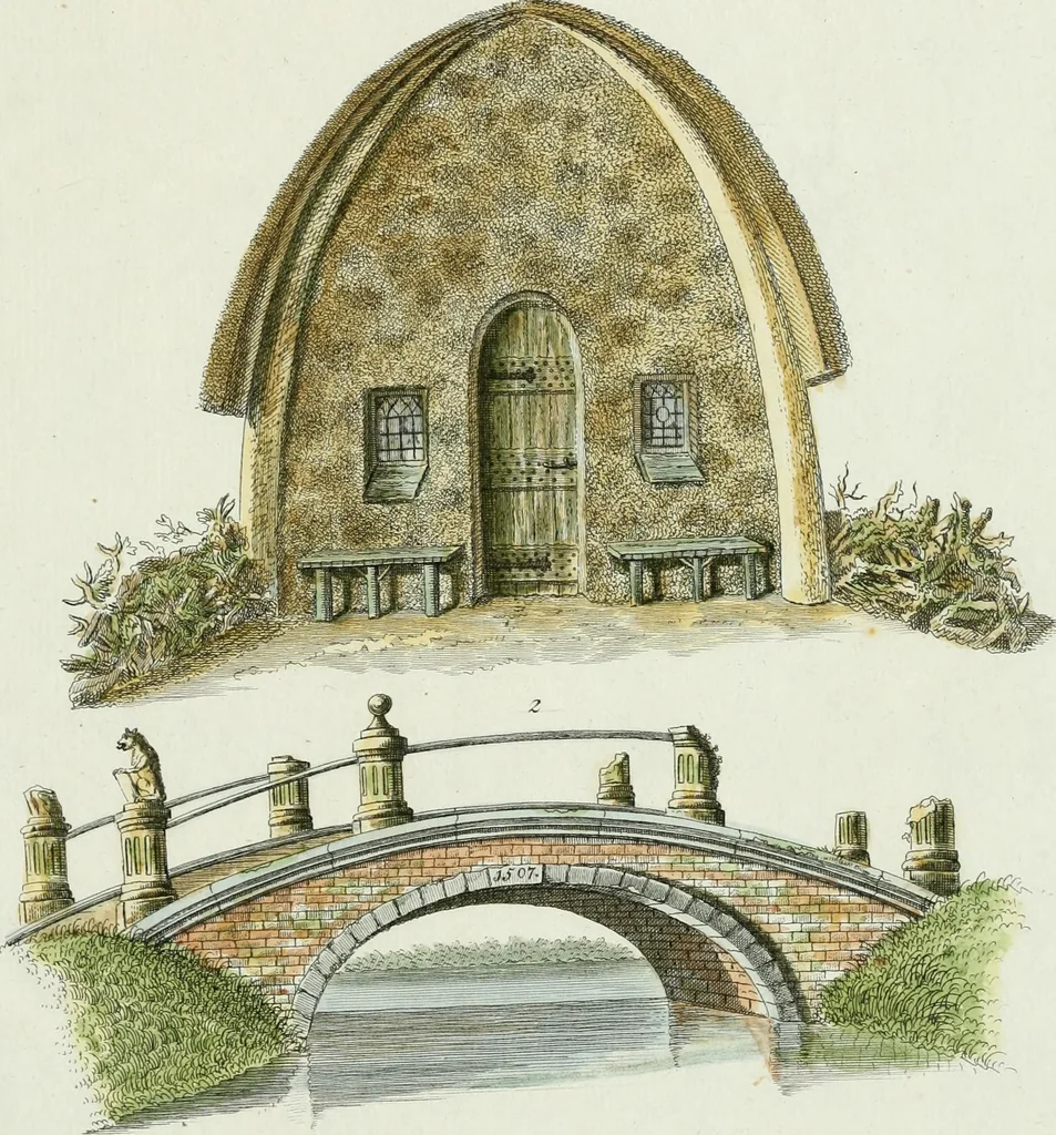 An illustration from Magazijn van tuin-sieraaden, of, Verzameling van modellen van aanleg en sieraad, voor groote en kleine lust-hoven, voorn amelijk van dezulke die, met weinig kosten, te maaken zijn, 1802, leaf 14